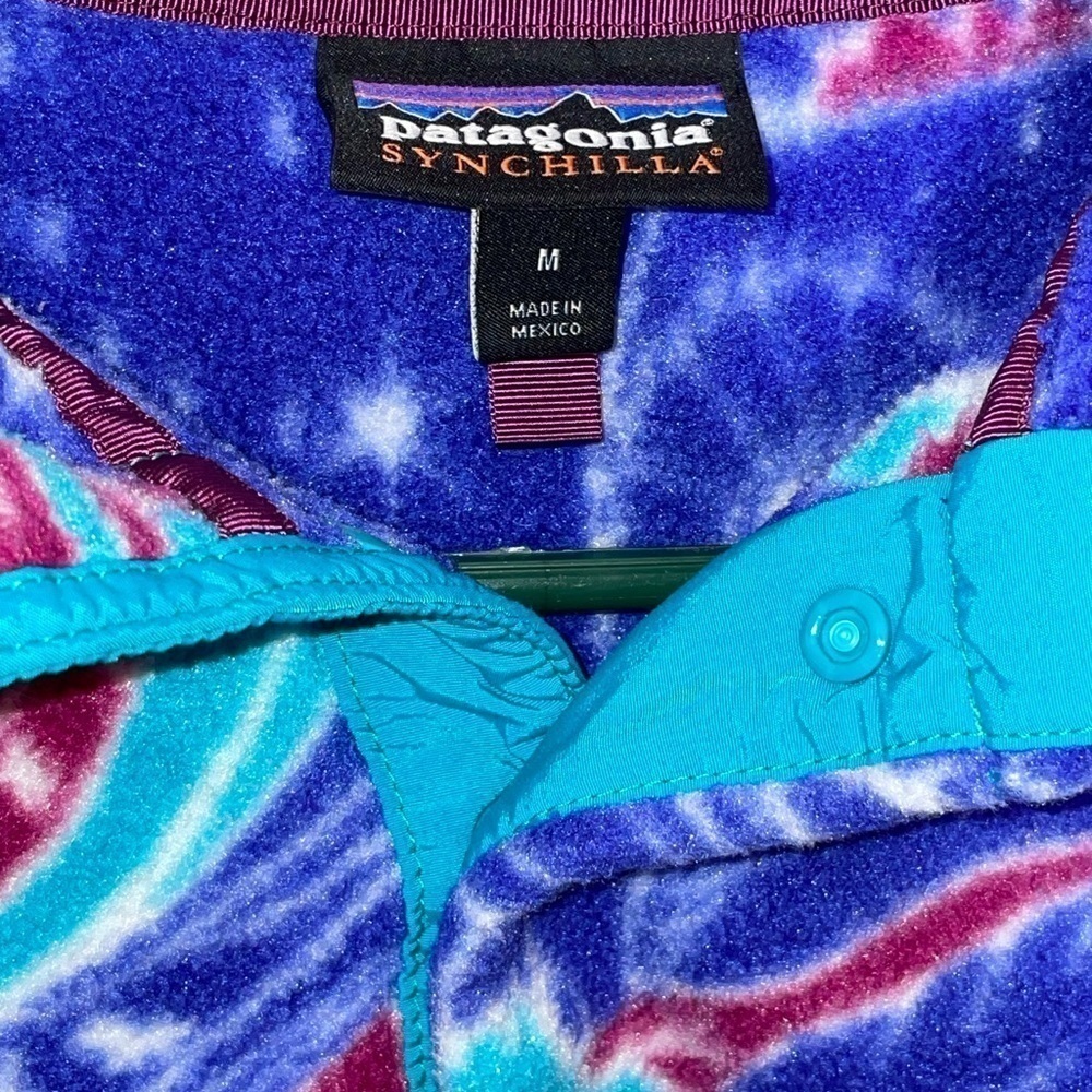 Vintage Patagonia Fleece Synchilla Jacket Rare Owl Creature Pattern womens M - Picture 12 of 13